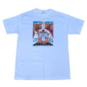 Vintage 90s Pow Wow Native American White Graphic T-shirt